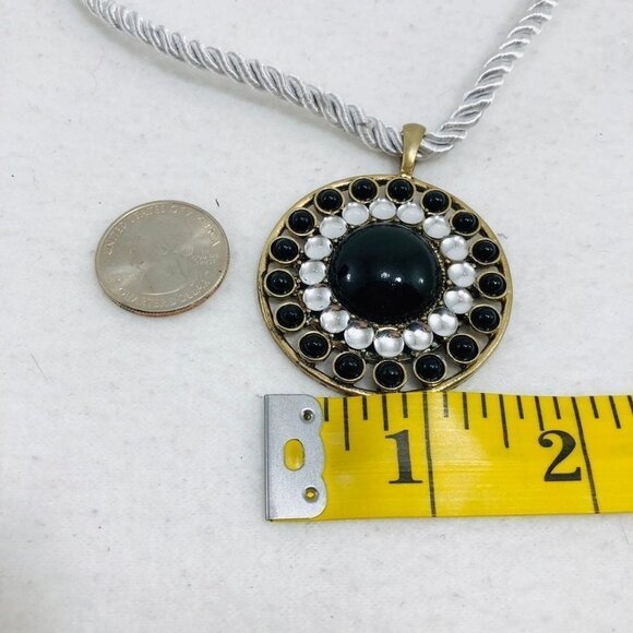 Women Necklace 16" Big Round Statement Pendant Rope Retro Boho Fashion Costume - Picture 9 of 11